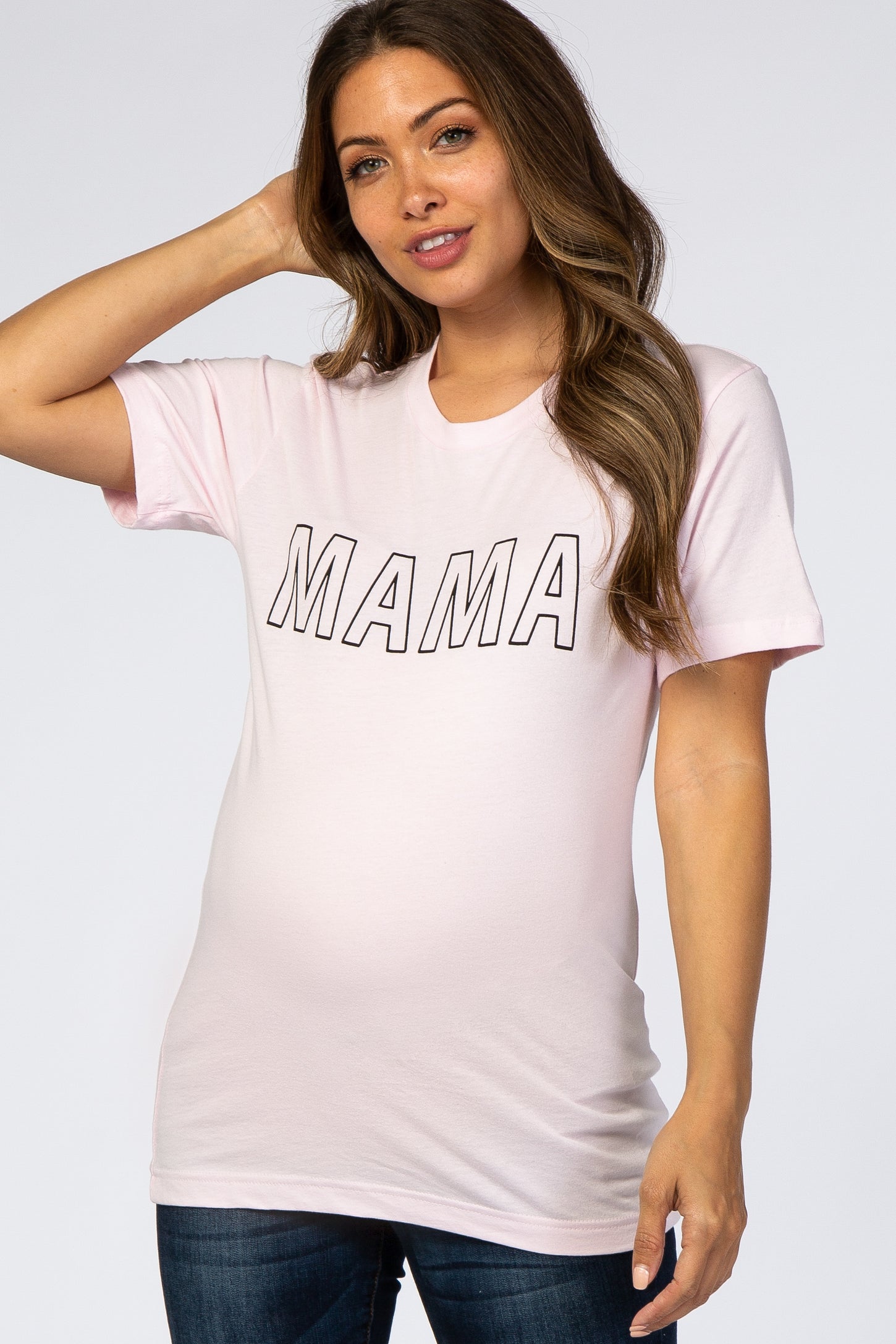 Light Pink Mama Short Sleeve Maternity Top