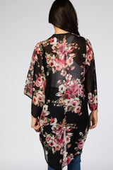 Black Floral Chiffon Cover Up