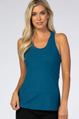 Teal Solid Active Racerback Tank Top