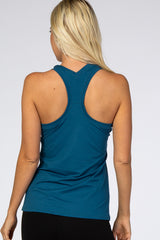 Teal Solid Active Racerback Tank Top