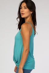 Jade Solid Knot Front Cami Strap Top