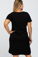 Black Basic Maternity Plus Dress