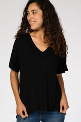Black Hi-Low Maternity T-Shirt