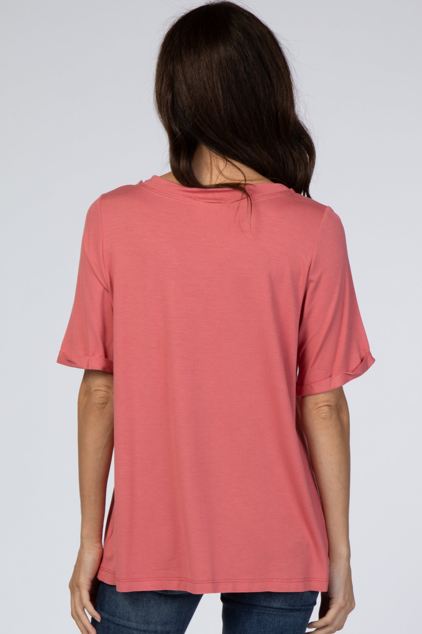Mauve V-Neck T-Shirt Top