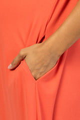 Orange Side Slit Maternity Maxi Dress