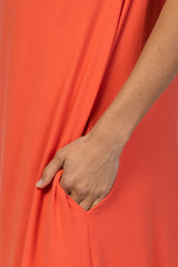 Orange Side Slit Maxi Dress