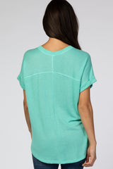 Mint Knit V-Neck Top