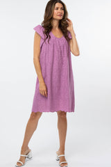 Violet Eyelet Maternity Dress