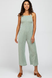 Light Olive Ribbed Wide Leg Jumpsuit