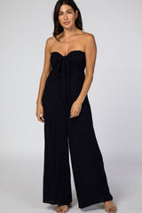 Navy Blue Sleeveless Wide Leg Jumpsuit