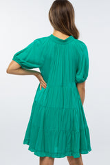 Jade Tiered Split Neck Maternity Dress