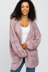 Mauve Knit Cardigan