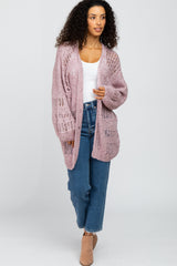 Mauve Knit Cardigan