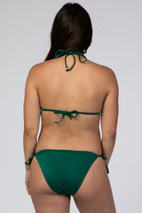 Green Halter Tie Bikini Maternity Set