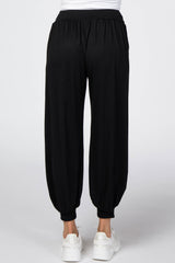 Black Soft Knit Harem Pants