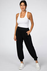 Black Soft Knit Harem Maternity Pants