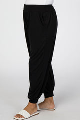 Black Soft Knit Harem Maternity Pants