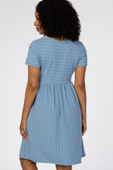 Blue Striped Babydoll Dress