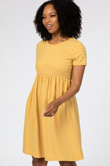 Yellow Striped Babydoll Dress