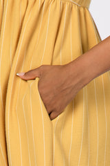 Yellow Striped Babydoll Dress