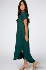 Forest Green Side Slit Maxi Dress