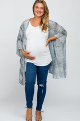 Light Blue Animal Print Maternity Plus Cover Up