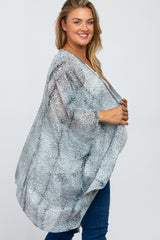 Light Blue Animal Print Maternity Plus Cover Up