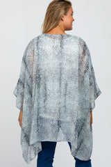 Light Blue Animal Print Maternity Plus Cover Up