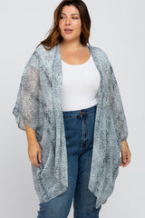 Light Blue Animal Print Maternity Plus Cover Up