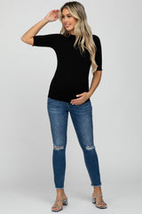 Blue Distressed Knee Maternity Skinny Jeans