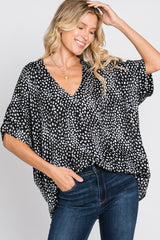 Black Animal Print Maternity Blouse