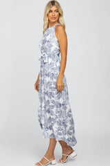 White Floral Empire Maxi Dress