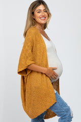 Camel Solid Knit Maternity Cardigan