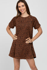 Camel Animal Print T-Shirt Maternity Dress