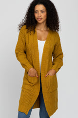 Yellow Mixed Knit Chunky Cardigan