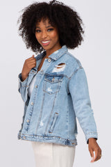 Light Blue Distressed Denim Jacket