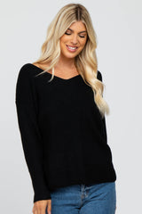 Black Knot Back Maternity Sweater