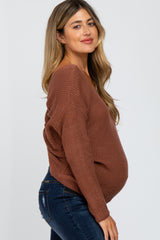 Rust Knot Back Maternity Sweater