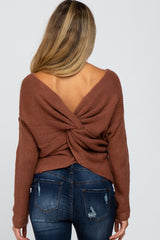 Rust Knot Back Maternity Sweater