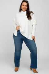 Ivory Soft Knit Dolman Sleeve Cowl Neck Maternity Plus Top