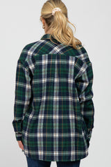 Forest Green Plaid Oversized Maternity Top