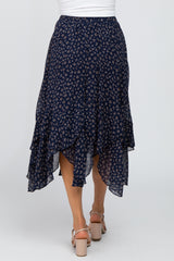 Navy Floral Handkerchief Skirt