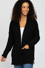 Black Chunky Knit Maternity Cardigan