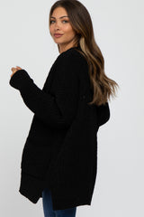 Black Chunky Knit Maternity Cardigan