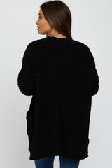 Black Chunky Knit Maternity Cardigan