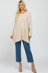 Beige Soft Knit Dolman Sleeve Sweater