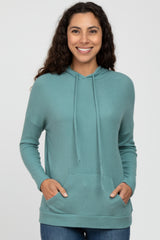 Jade Ribbed Hooded Maternity Top