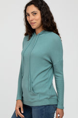 Jade Ribbed Hooded Top