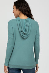 Jade Ribbed Hooded Top