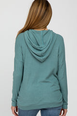 Jade Ribbed Hooded Maternity Top